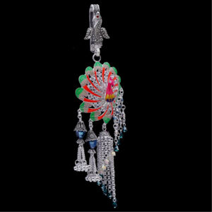 Silver minakari peacock style