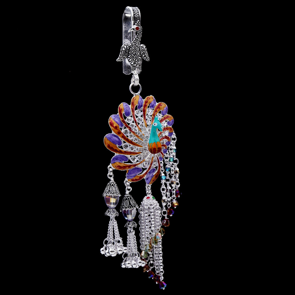 Silver minakari peacock style