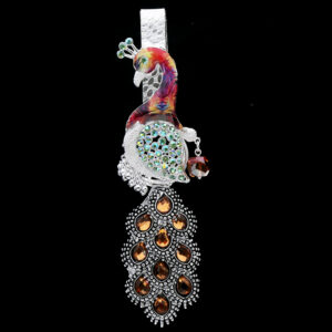 Silver minakari peacock style