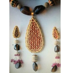 23KT Gold Thewa Necklace Set