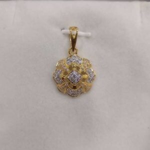 22KT Gold Cz Gents Pave Designer Pendant