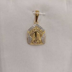 22KT Gold Gents Cz Pave Fancy Pendant