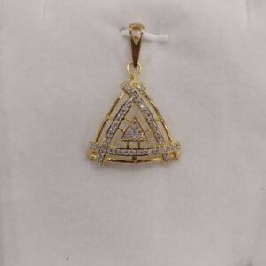 22KT Cz Gold Gents Fancy Triangle Shaped Pendant