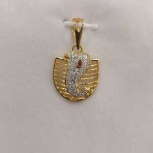 22K / 916 Gold Gents Casting Pave Pendant
