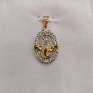Gold Gents CZ Pendant