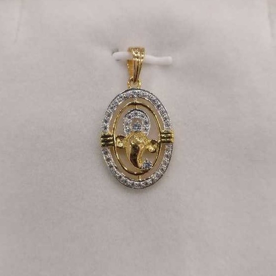 Gold Gents CZ Pendant