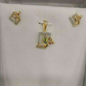 22K / 916 Gold Modern Attractive Butterfly Pendant set