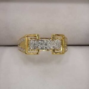 22K Gents Gold Designer Diamond Ring