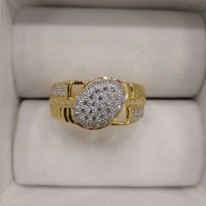 Gold Gents Attractive Pave Diamond Ring