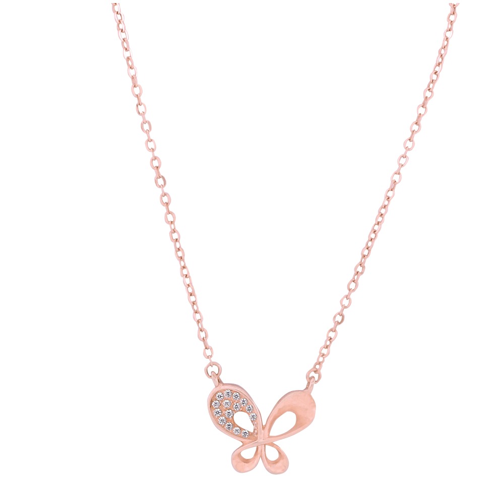 18KT Rose Gold Ladies Italian Fancy Pendant Chain