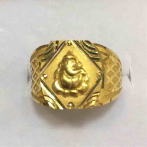 916 Gold Ganeshji Ring For Men