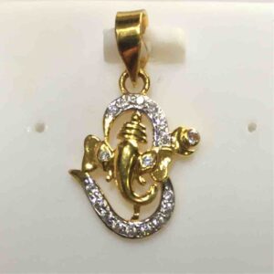 916 Gold Fancy OM With Ganesha Pendant