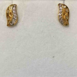 916 Gold Antique Leaf Shape Earrings