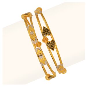 916 Heart Design Gold Vakiya Copper Kadli Bangle RJV-434