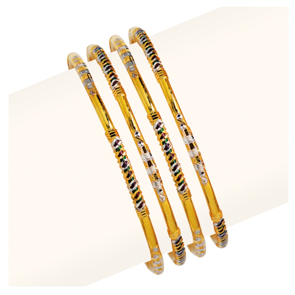 916 Gold Four Pair Copper Kadli Bangle RJFP-026