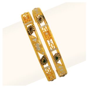 916 Gold Double Pipe Copper Kadli Bangle RJDP-060