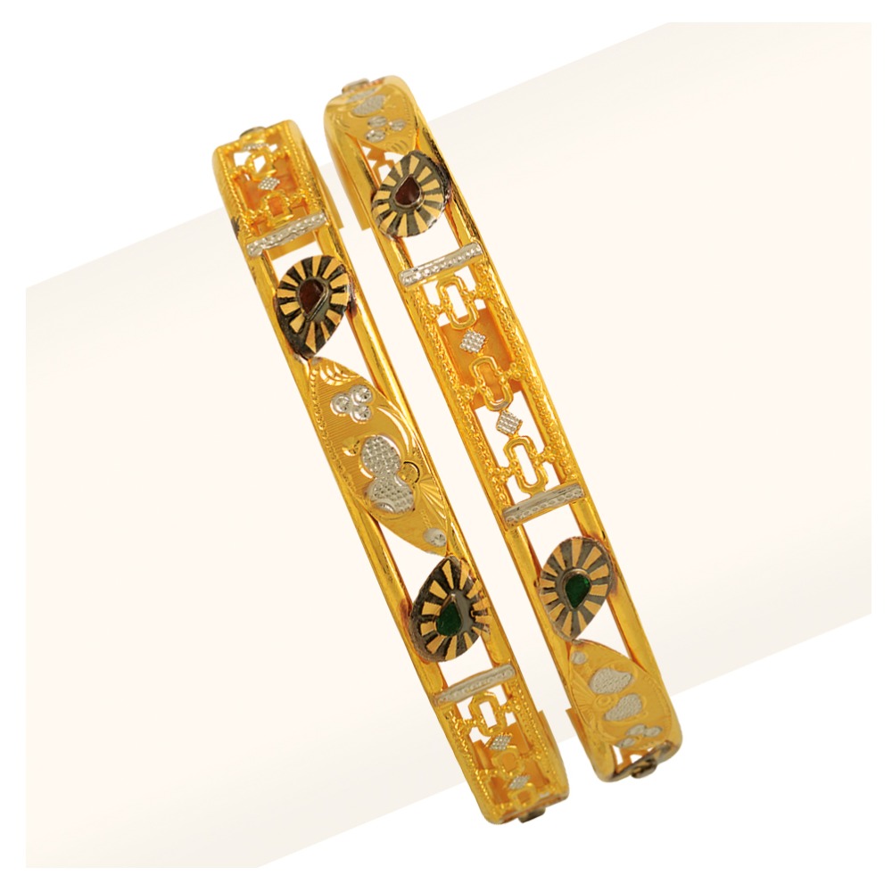 916 Gold Double Pipe Copper Kadli Bangle RJDP-060