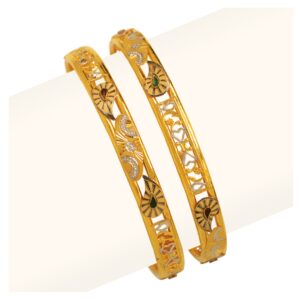 22KT Gold Double Pipe Copper Kadli Bangle RJDP-059