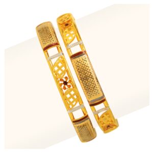916 Gold Double Pipe Copper Kadli Bangle RJDP-057