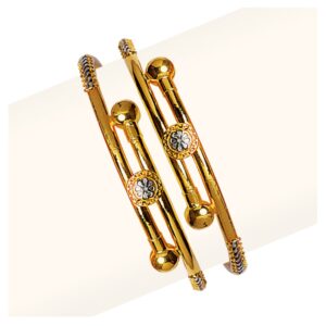 916 Gold Cross Pipe Copper Bangle RJCP-059