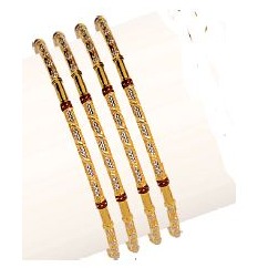 22K / 916 Gold Ladies Four Pair designer Kadli
