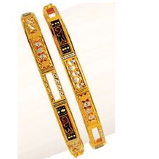 916 Gold Ladies Double Pipe Kadli