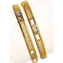 22K/916 Gold Double Pipe Kadli