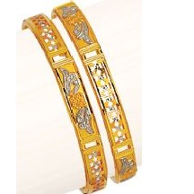 22K / 916 Gold Ladies Double Pipe Modern Kadli