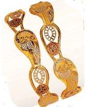 916 Gold Modern Unique Vakiya Kadli ( Pieces )