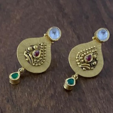 22KT Hallmark Gold Latest Antique Design Necklace Set - Image 2