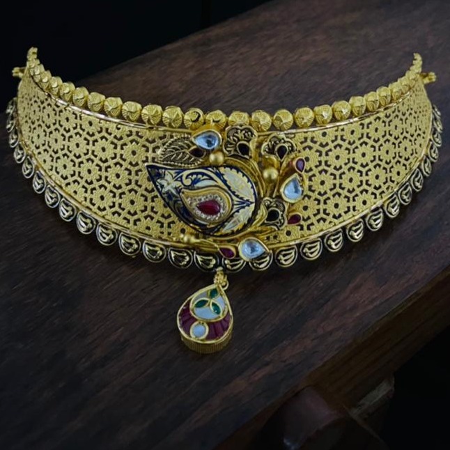 916 Gold classic Choker Hallmark Necklace Set - Image 3