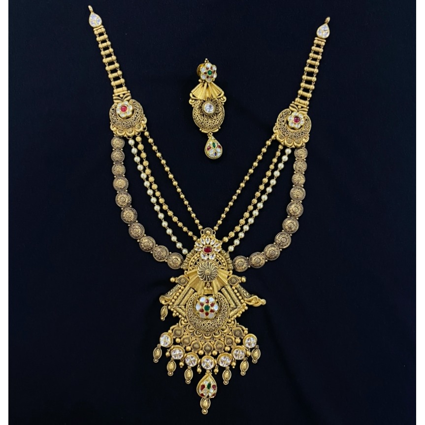 916 Gold Antique Bridal Necklace Set