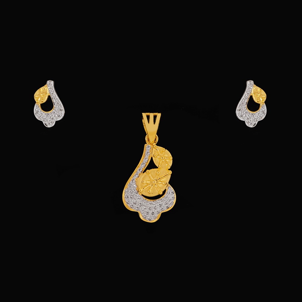 916 Gold Fancy Pendant Set PS-3883