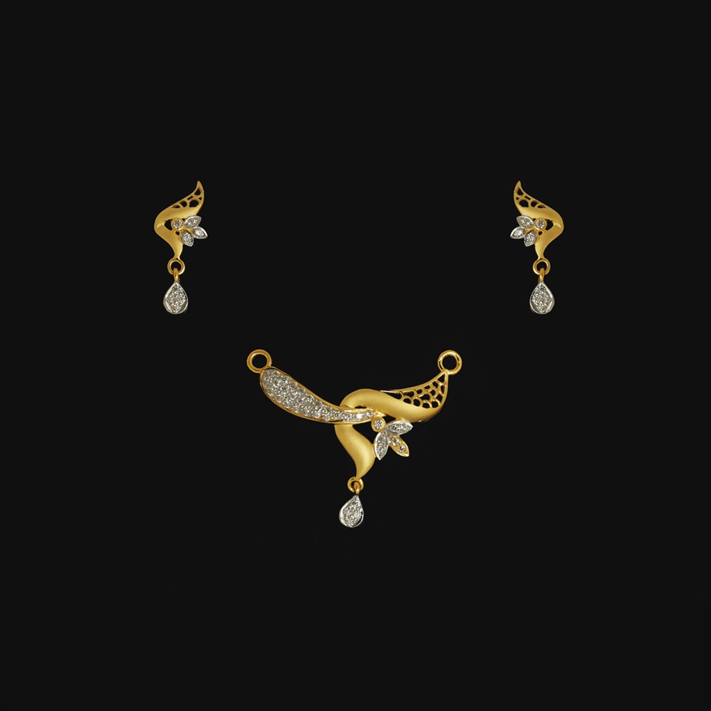 916 Gold CZ Mangalsutra pendant Set MS-2475