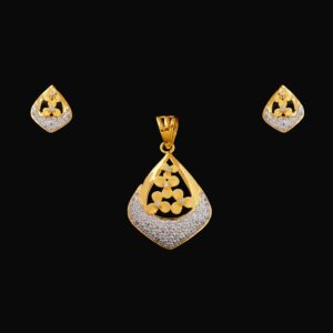 916 Gold CZ Pendant Set PS-3788