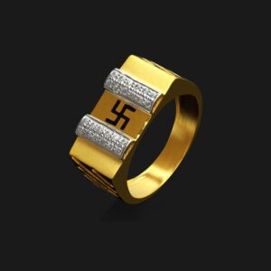 22Kt Gold CZ Gents Ring GR-3207