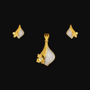 22Kt Gold CZ Pendant Set PS-3733