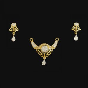 916 Gold CZ Fancy Mangalsutra Pendant Set MS-2034