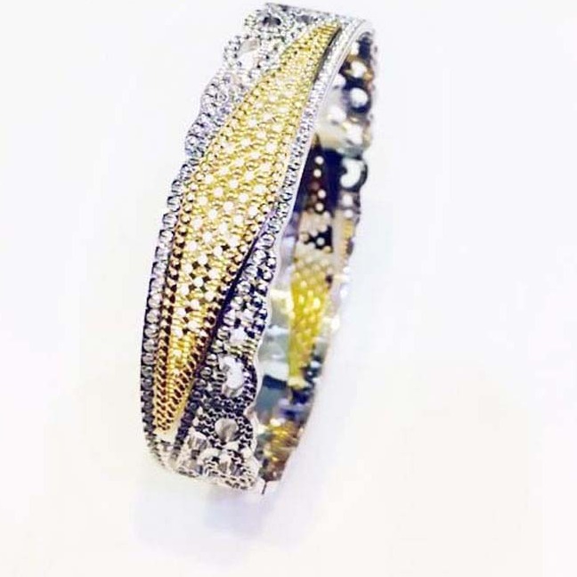 CNC Designer Gold Ladies Indian Bangle