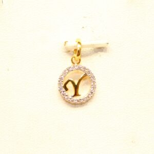 22KT Yellow Gold Indian Ladies Letter 'Y' Pendant
