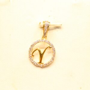 22KT Yellow Gold Indian Ladies Letter 'Y' Pendant