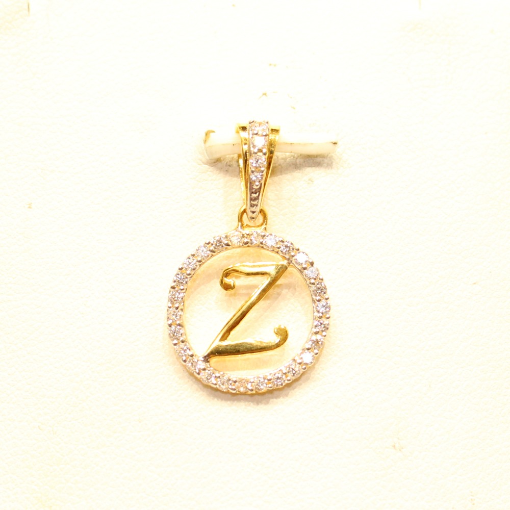 22KT Yellow Gold Attractive Modern Letter ' Z ' Pendant