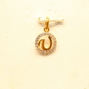 22KT Yellow Gold Designer Letters Pendant