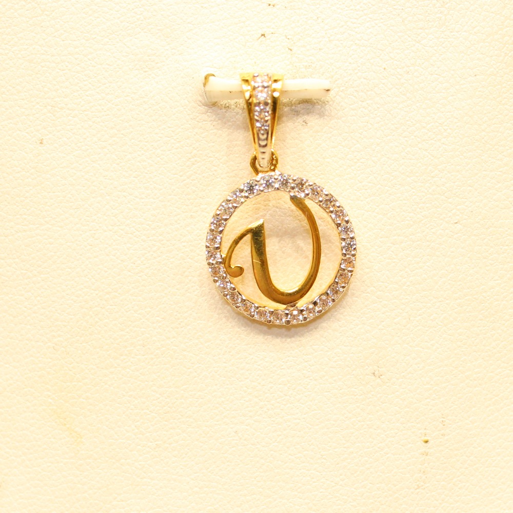 22KT Yellow Gold Designer Letters Pendant