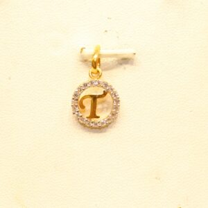22KT Yellow Gold Attractive Letter 'T'  Pendant