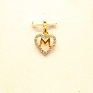 22KT Yellow Gold Stylish Ladies Letter ' M ' Pendant