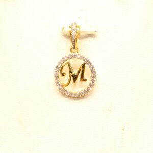 22KT Yellow Gold Stylish Ladies Letter ' M ' Pendant