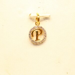 22KT Yellow Gold Indian  Alphabet 'P' Modern Trendy Pendant