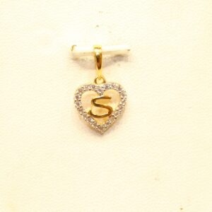 916 Yellow Gold Attractive Indian Letter 'S' Pendant