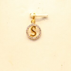 916 Yellow Gold Attractive Indian Letter 'S' Pendant